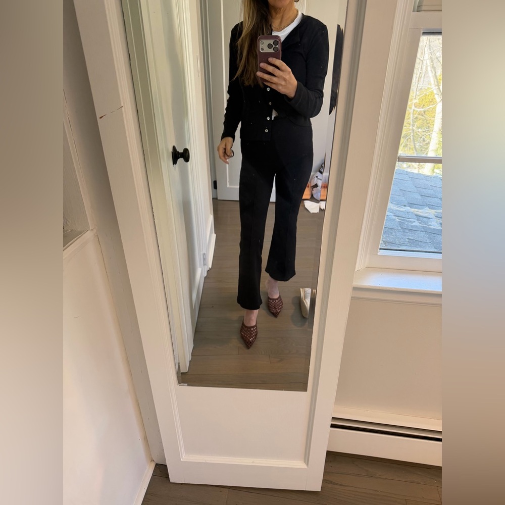 DONNI. Black kick flare rib pant